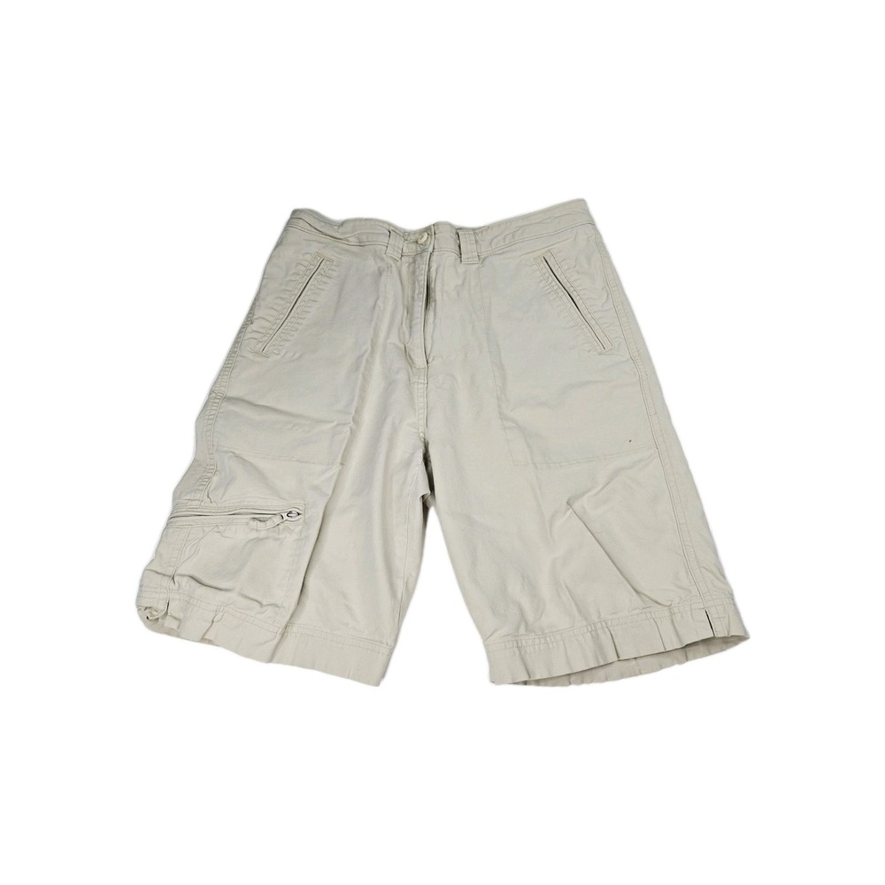 Woolrich Shorts Womens Small Stone Beige Cargo Stretch Outdoor Hiking Utility